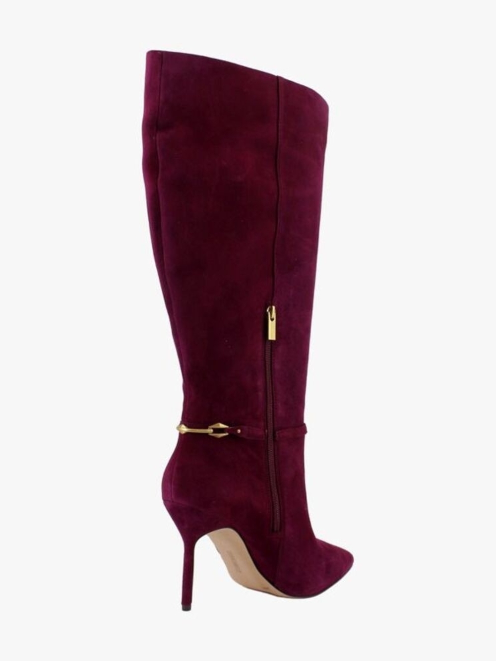 Vince Camuto Burgundy Suede Knee-High Pointed-Toe Stiletto Boot Size 7.5 M - Picture 2 of 10